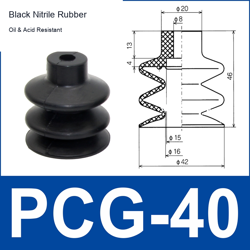 PCG-40-N Black Nitrile Rubber vacuum suction cup or fitting