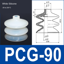 PCG-90-S White Silicone vacuum suction cup or fitting