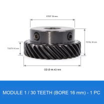 Module 1 / 30T / Bore 16 mm helical gear technical drawing