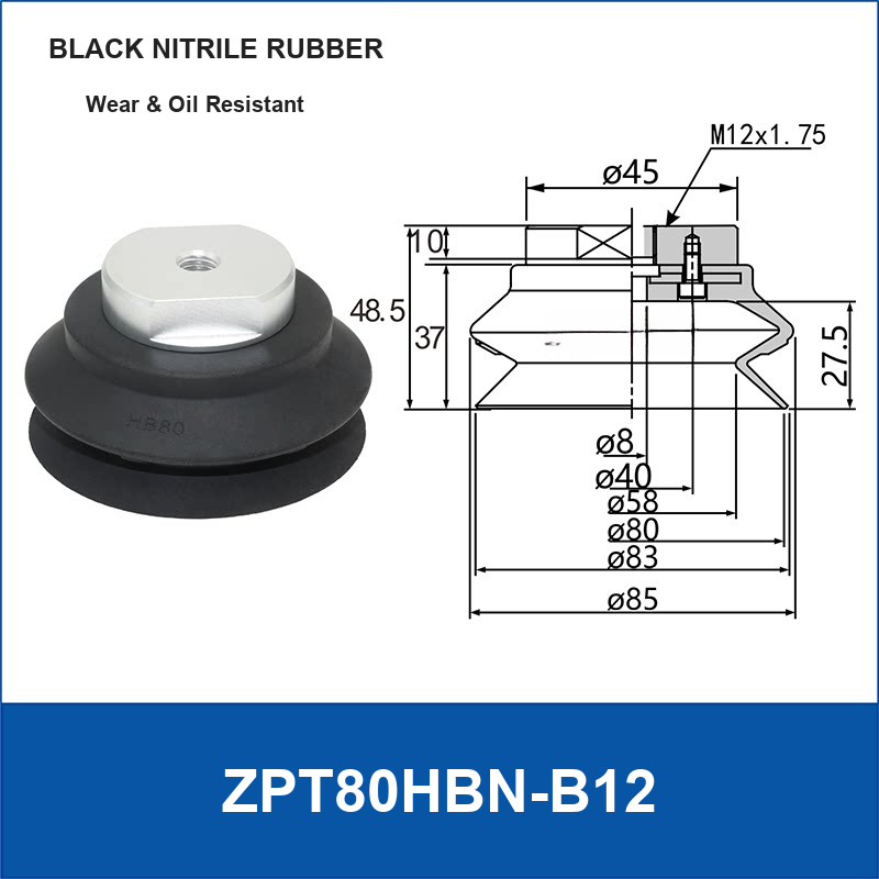ZPT80HBN-B12 vacuum suction cup or fitting