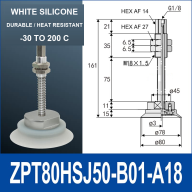 ZPT-H Heavy-Duty Spring-Loaded Vacuum Cup Assemblies, 32–125 mm
