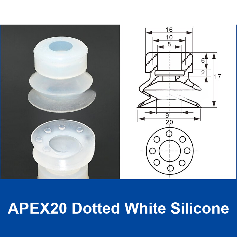 APEX20 Dotted White Silicone | clean product image