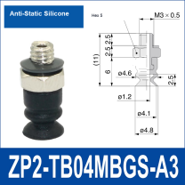 ZP2-TB04MBGS-A3 Anti-Static Silicone vacuum suction cup or fitting