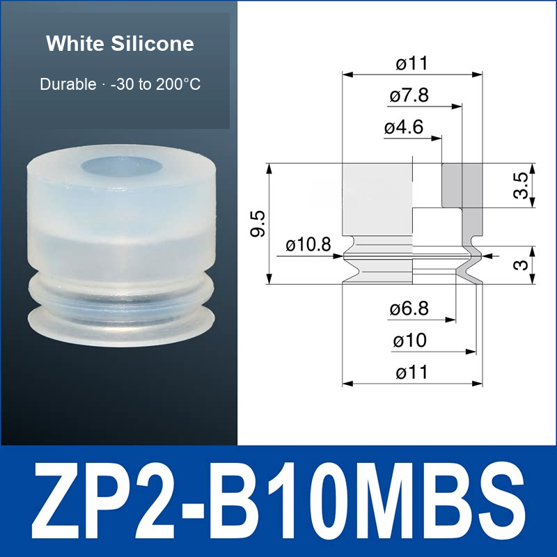 ZP2-B10MBS White Silicone | clean product image
