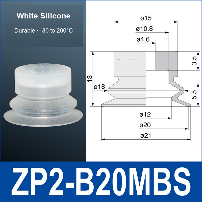 ZP2-B20MBS White Silicone | clean product image