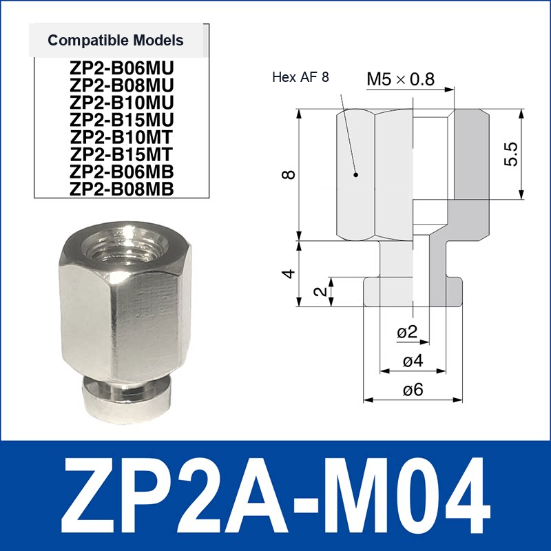 ZP2A-M04 Adapter for B06-B15 MU mounting adapter and technical dimensions