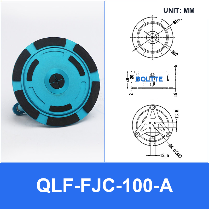 QLF-FJC-100-A, Bernoulli non-contact vacuum cup or fitting with technical dimensions