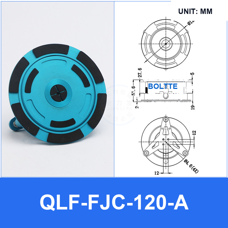 QLF-FJC-120-A, Bernoulli non-contact vacuum cup or fitting with technical dimensions