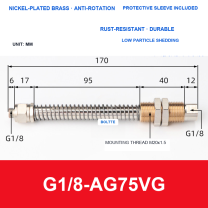 G1/8-AG75VG, Bernoulli non-contact vacuum cup or fitting with technical dimensions