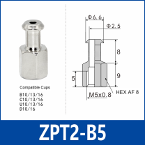 ZPT2-B5 zpt vacuum cup adapter, B5 connection, with technical dimensions