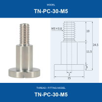 TN-PC-30-M5 threaded vacuum cup mount fitting