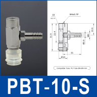 PBT Side-Port Vacuum Cups with Hose-Barb Fittings – Silicone or Nitrile Rubber, 6–50 mm