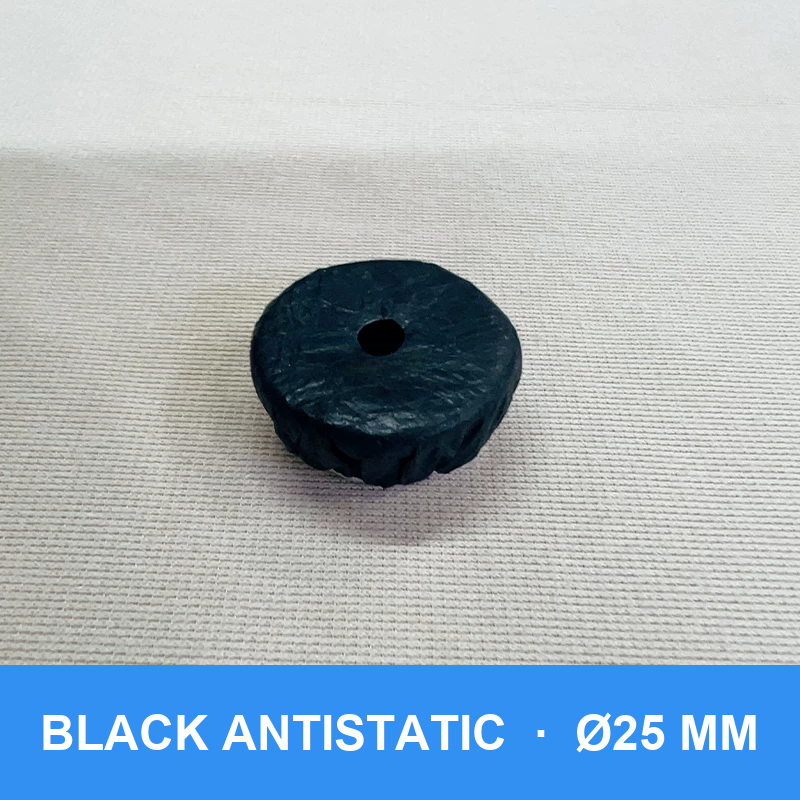 Black antistatic vacuum suction cup cover, 25 mm diameter
