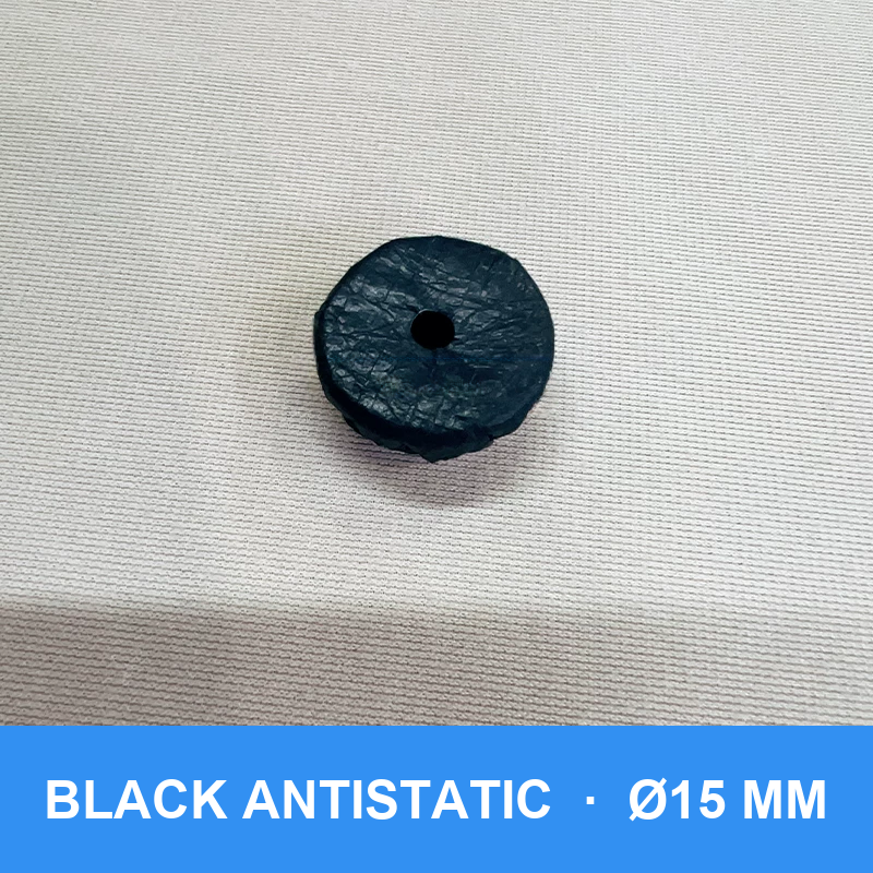 Black antistatic vacuum suction cup cover, 15 mm diameter