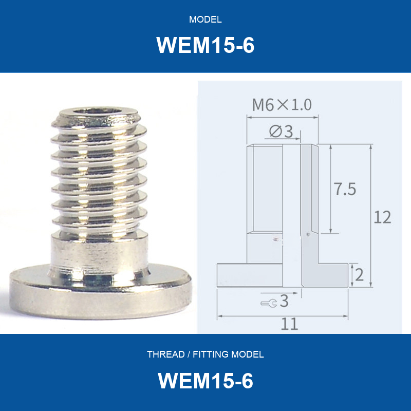 WEM15-6 threaded vacuum cup mount fitting