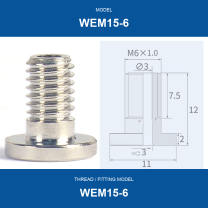 WEM15-6 threaded vacuum cup mount fitting