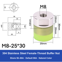 Female Thread M8 – Ø25 × 30 mm, 304 stainless steel polyurethane-coated buffer component