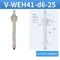 V-WEH41 / V-WEH42 Rear-Port Spring-Loaded Vacuum Cup Assemblies, 6–80 mm-BOLTTE