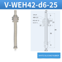 V-WEH41 / V-WEH42 Rear-Port Spring-Loaded Vacuum Cup Assemblies, 6–80 mm-BOLTTE