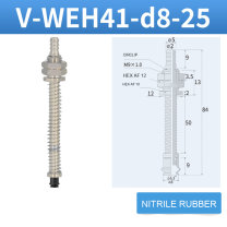V-WEH41 / V-WEH42 Rear-Port Spring-Loaded Vacuum Cup Assemblies, 6–80 mm-BOLTTE