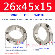 BOLTTE 304 Stainless Steel Two-Piece Shaft Collars - 3-120 mm Bore