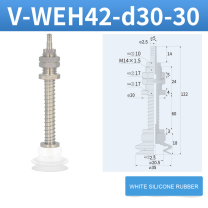 V-WEH41 / V-WEH42 Rear-Port Spring-Loaded Vacuum Cup Assemblies, 6–80 mm-BOLTTE