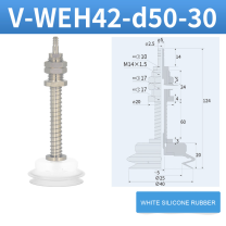 V-WEH41 / V-WEH42 Rear-Port Spring-Loaded Vacuum Cup Assemblies, 6–80 mm-BOLTTE