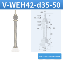 V-WEH41 / V-WEH42 Rear-Port Spring-Loaded Vacuum Cup Assemblies, 6–80 mm-BOLTTE