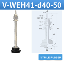 V-WEH41 / V-WEH42 Rear-Port Spring-Loaded Vacuum Cup Assemblies, 6–80 mm-BOLTTE