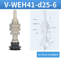V-WEH41 / V-WEH42 Rear-Port Spring-Loaded Vacuum Cup Assemblies, 6–80 mm-BOLTTE