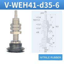 V-WEH41 / V-WEH42 Rear-Port Spring-Loaded Vacuum Cup Assemblies, 6–80 mm-BOLTTE