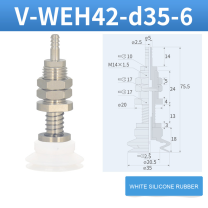 V-WEH41 / V-WEH42 Rear-Port Spring-Loaded Vacuum Cup Assemblies, 6–80 mm-BOLTTE