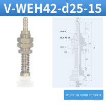 V-WEH41 / V-WEH42 Rear-Port Spring-Loaded Vacuum Cup Assemblies, 6–80 mm-BOLTTE