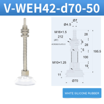 V-WEH41 / V-WEH42 Rear-Port Spring-Loaded Vacuum Cup Assemblies, 6–80 mm-BOLTTE