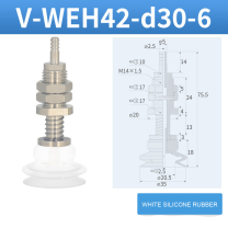 V-WEH41 / V-WEH42 Rear-Port Spring-Loaded Vacuum Cup Assemblies, 6–80 mm-BOLTTE