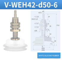 V-WEH41 / V-WEH42 Rear-Port Spring-Loaded Vacuum Cup Assemblies, 6–80 mm-BOLTTE