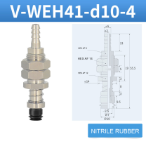 V-WEH41 / V-WEH42 Rear-Port Spring-Loaded Vacuum Cup Assemblies, 6–80 mm-BOLTTE