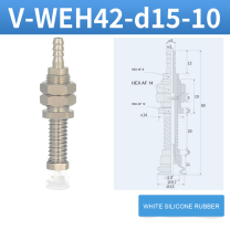 V-WEH41 / V-WEH42 Rear-Port Spring-Loaded Vacuum Cup Assemblies, 6–80 mm-BOLTTE