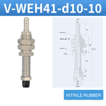 V-WEH41 / V-WEH42 Rear-Port Spring-Loaded Vacuum Cup Assemblies, 6–80 mm-BOLTTE