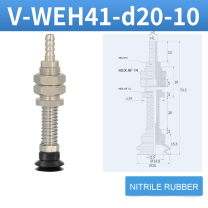 V-WEH41 / V-WEH42 Rear-Port Spring-Loaded Vacuum Cup Assemblies, 6–80 mm-BOLTTE