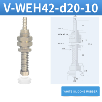 V-WEH41 / V-WEH42 Rear-Port Spring-Loaded Vacuum Cup Assemblies, 6–80 mm-BOLTTE