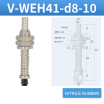 V-WEH41 / V-WEH42 Rear-Port Spring-Loaded Vacuum Cup Assemblies, 6–80 mm-BOLTTE