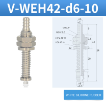 V-WEH41 / V-WEH42 Rear-Port Spring-Loaded Vacuum Cup Assemblies, 6–80 mm-BOLTTE
