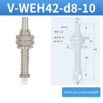V-WEH41 / V-WEH42 Rear-Port Spring-Loaded Vacuum Cup Assemblies, 6–80 mm-BOLTTE