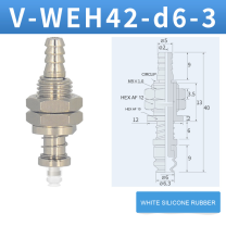 V-WEH41 / V-WEH42 Rear-Port Spring-Loaded Vacuum Cup Assemblies, 6–80 mm-BOLTTE