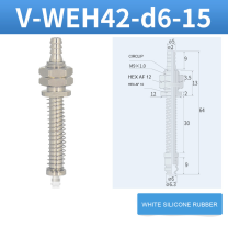 V-WEH41 / V-WEH42 Rear-Port Spring-Loaded Vacuum Cup Assemblies, 6–80 mm-BOLTTE