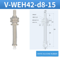 V-WEH41 / V-WEH42 Rear-Port Spring-Loaded Vacuum Cup Assemblies, 6–80 mm-BOLTTE