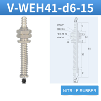 V-WEH41 / V-WEH42 Rear-Port Spring-Loaded Vacuum Cup Assemblies, 6–80 mm-BOLTTE