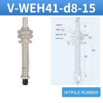 V-WEH41 / V-WEH42 Rear-Port Spring-Loaded Vacuum Cup Assemblies, 6–80 mm-BOLTTE