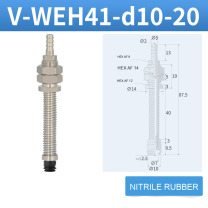 V-WEH41 / V-WEH42 Rear-Port Spring-Loaded Vacuum Cup Assemblies, 6–80 mm-BOLTTE